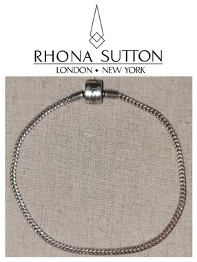 Rhona Sutton Silver Foxtail Chain Bracelet 8" Fits Pandora & Chamilia Charms